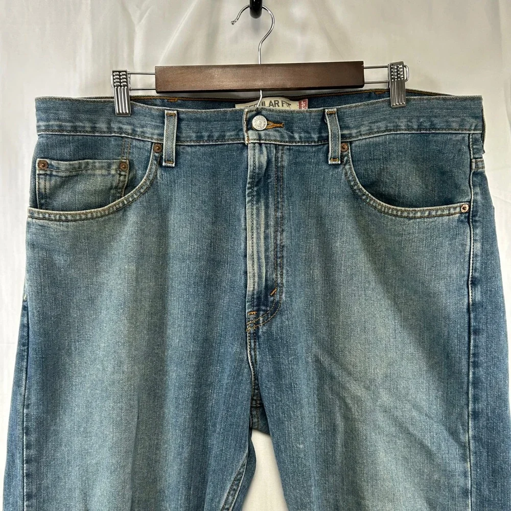 Levi's 505 Regular Fit Jeans Mens 38x30 Blue Straight Leg Denim 2007